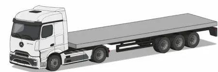 Mercedes Actros – flatbed trailer Ramrenta upsc